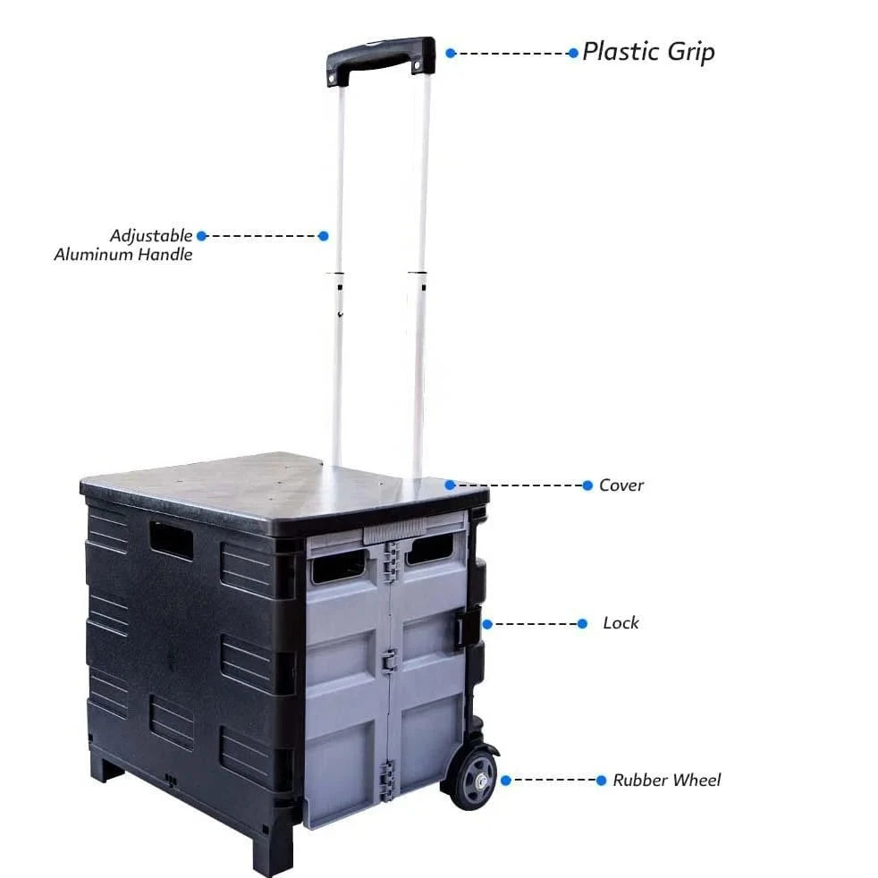 multifunction shopping trolley black grey