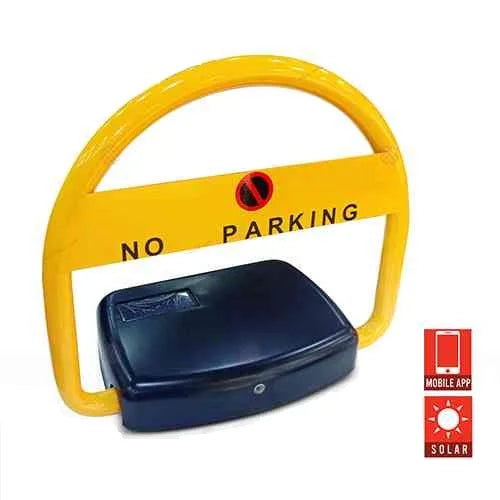 Solar-Powered Parking Lock with Remote Control and Mobile App - Yellow & Black