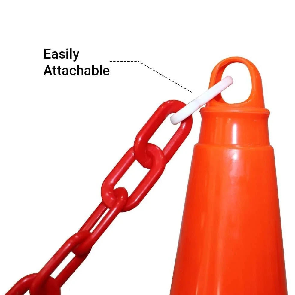 plastic chain 3 meter 8mm red white easily attachable