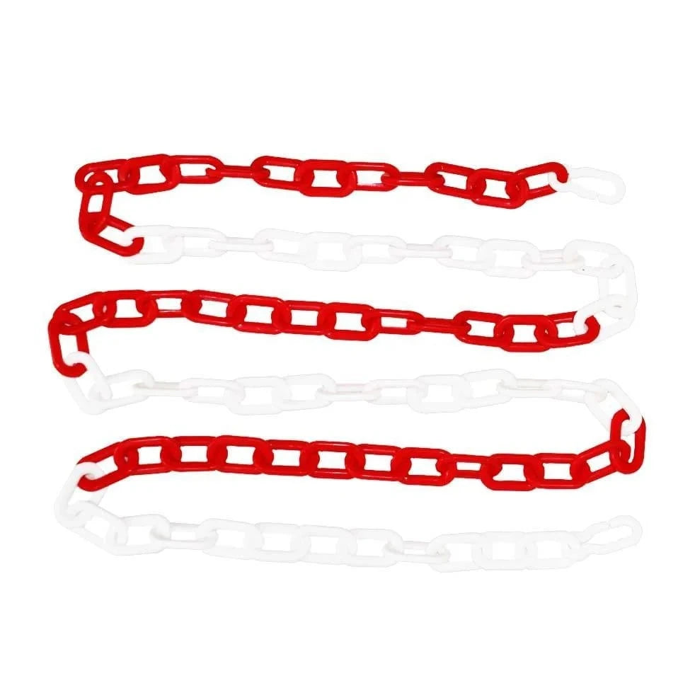 plastic chain 3 meter red white premium look