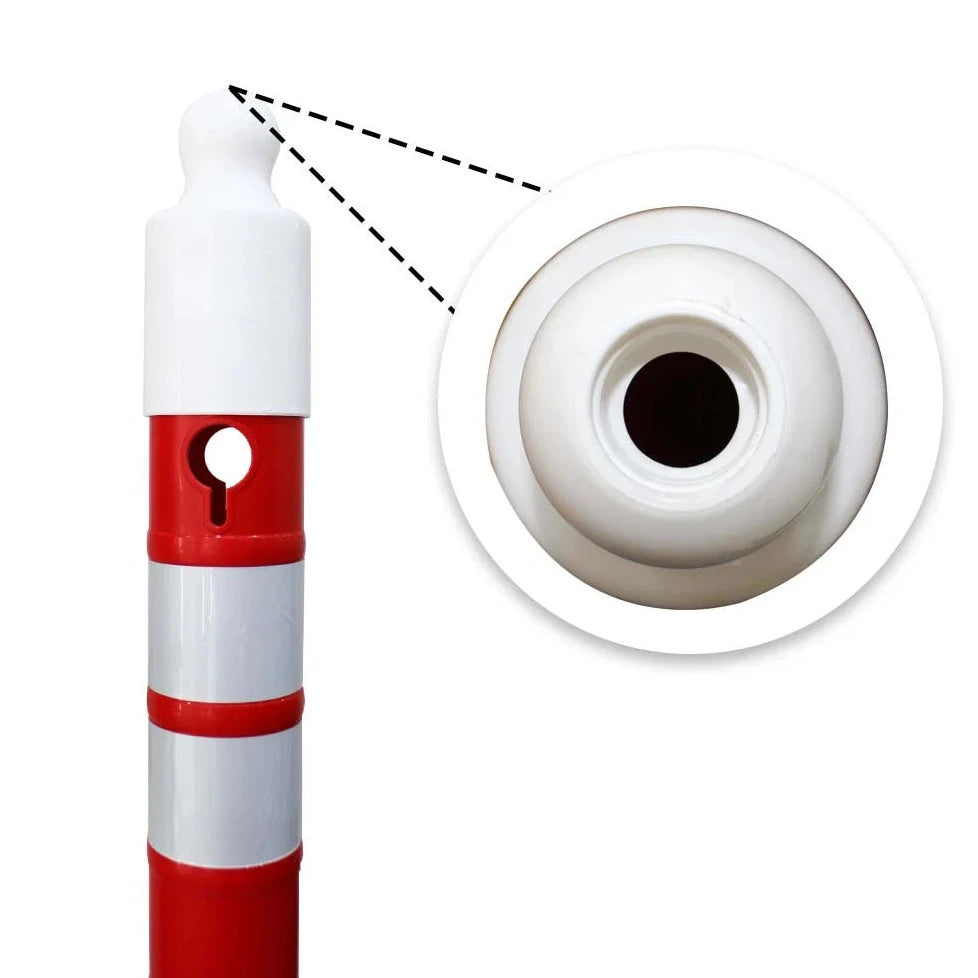 traffic safety reflective channelizer post top view