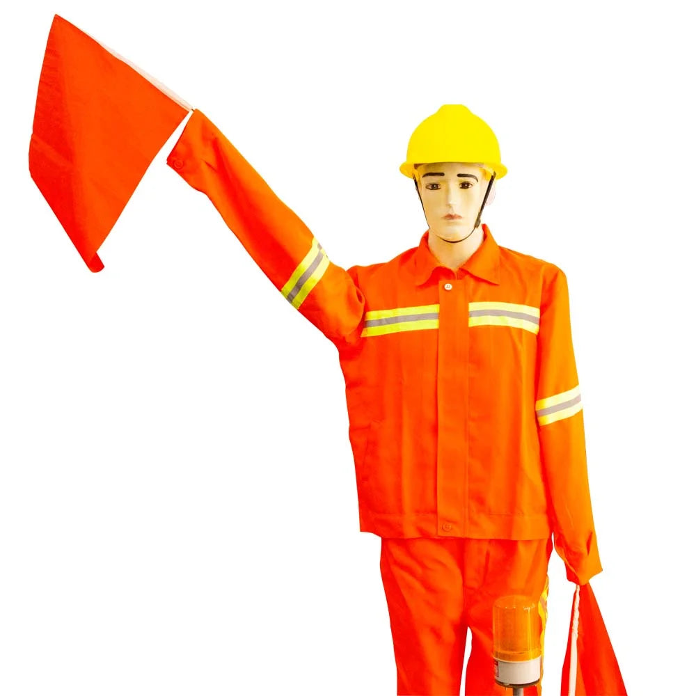 Orange Metal Base and Plastic Body Solar Robot