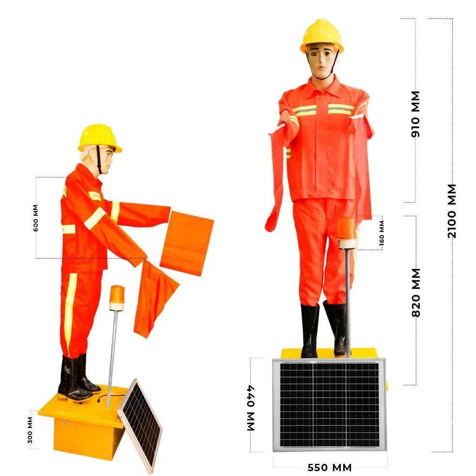 Solar Construction Robot with Warning Light