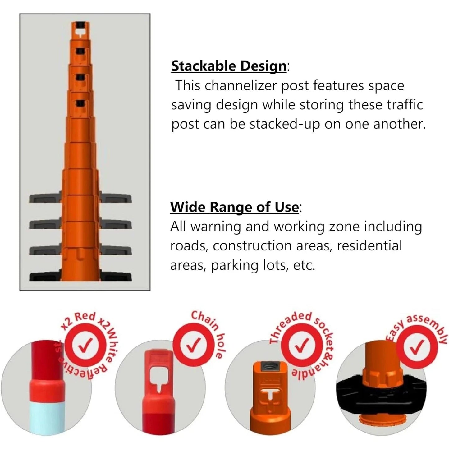 Warning Road Safety Post