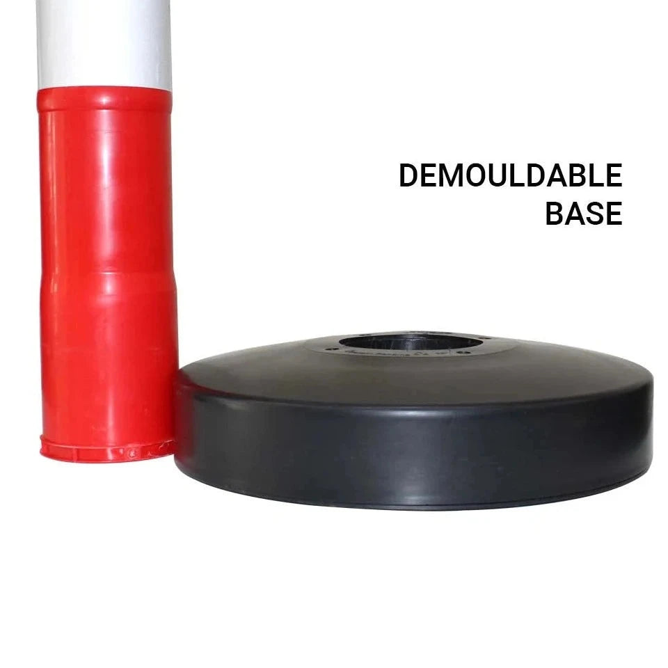 traffic safety reflective channelizer post demoldable base