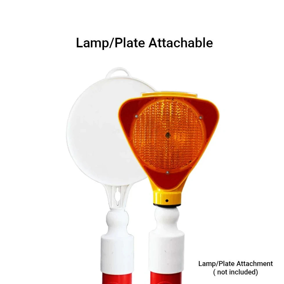traffic safety reflective channelizer post lamp and plate can be attachable