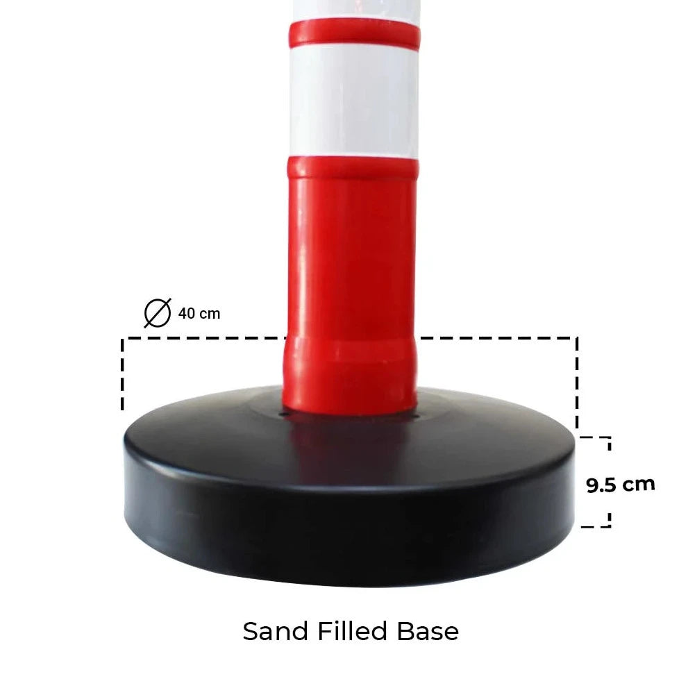 traffic safety reflective channelizer post sand filled base