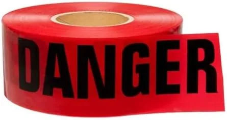warning tape danger red