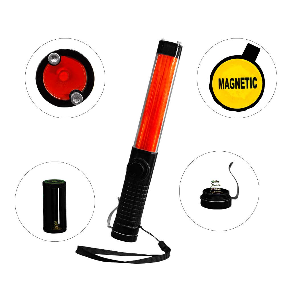 Battery Powered LED Baton For Road Safety