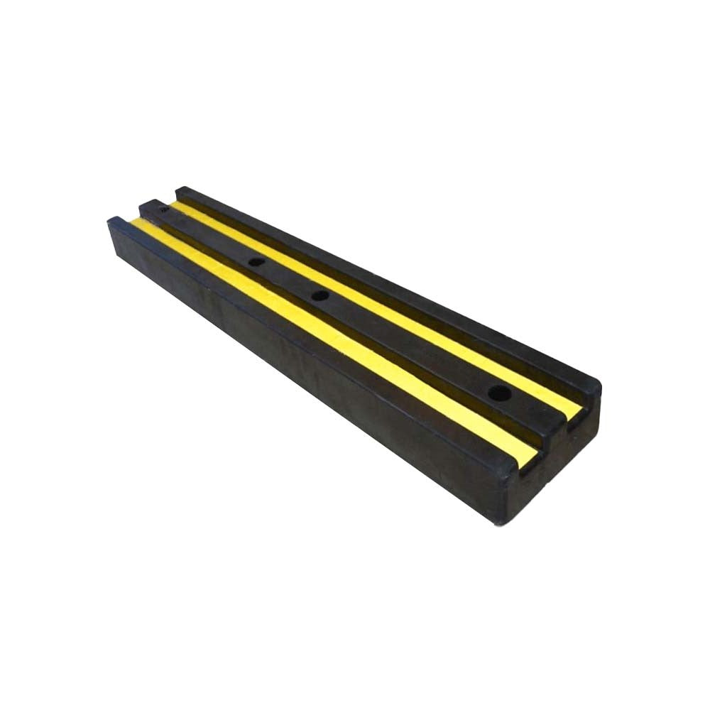 100CM Heavy Duty Rubber Wall Guard Black with Yellow Strips - Biri Group