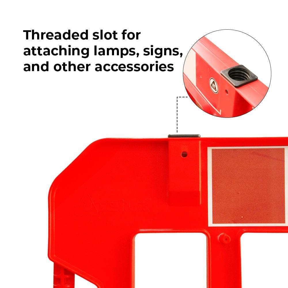 Crowd Control Barrier With Threaded Slot