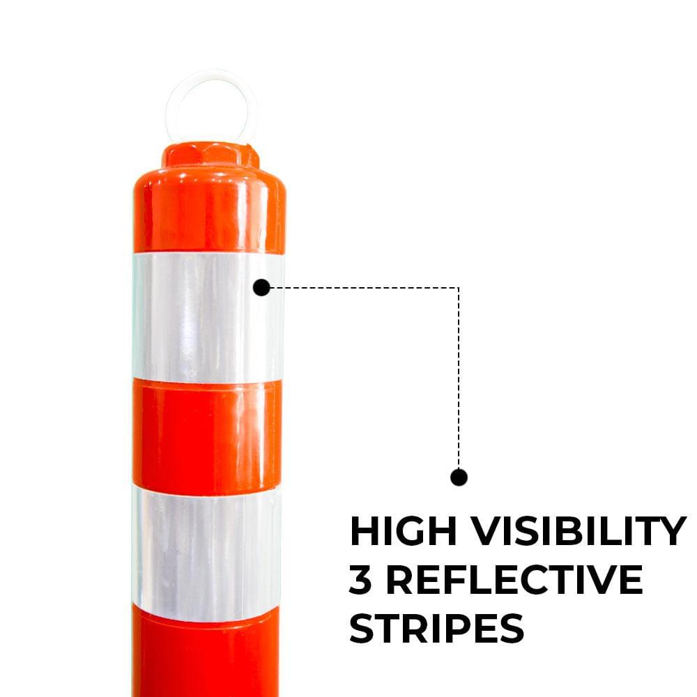 Delineator Traffic Post With Reflective Strips