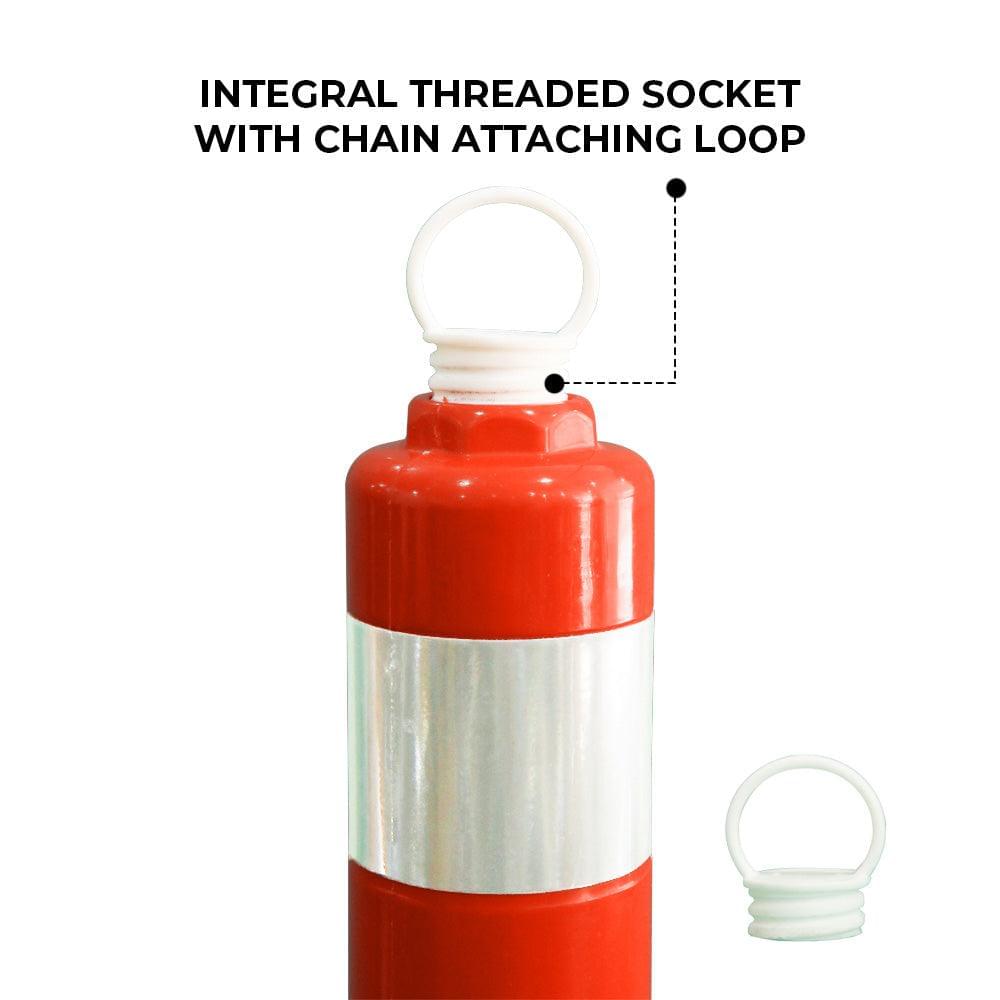 Traffic Safety Post With Threaded Socket