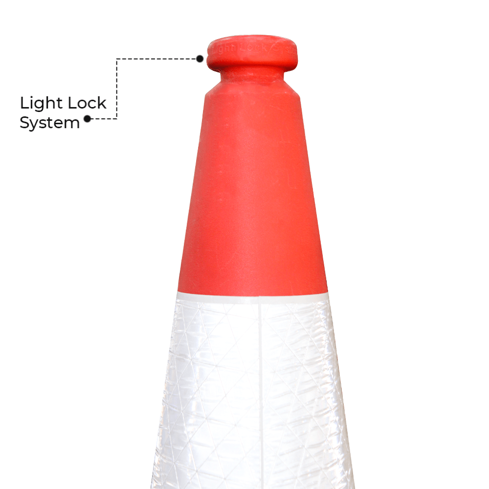 Traffic Pylon With Light Lock System