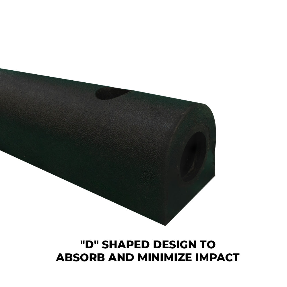 Heavy Duty Rubber Wall Fender D Type - Black, 900x100x100 - Biri Group