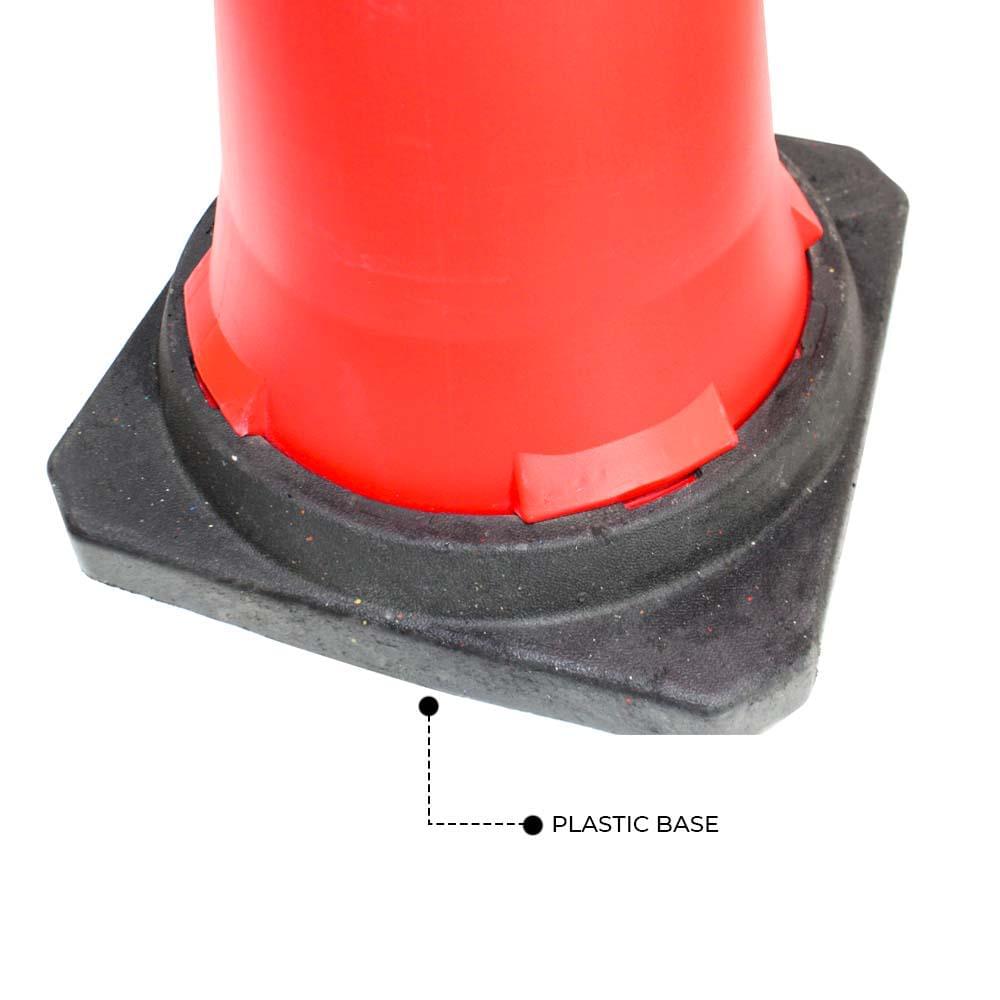 Road Safety Cone With Plastic Base