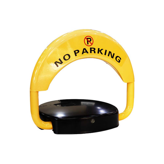 Solar Parking Barrier With Remote Control - Yellow & Black With NO Parking Sticker - Biri Group 