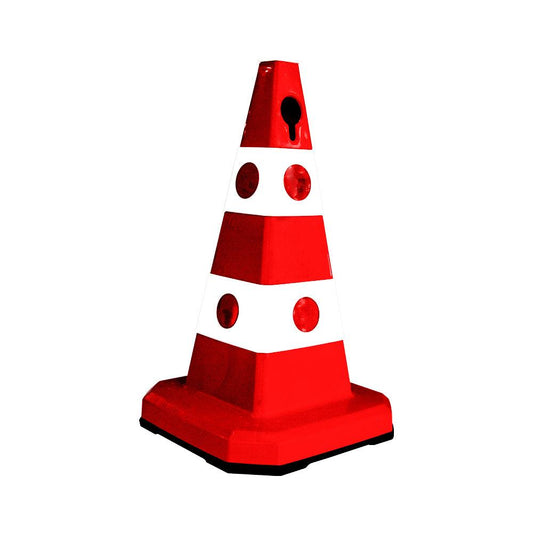 Unbreakable Safety Traffic Cone 620 MM with Cat-Eyes Lenses - Biri Group