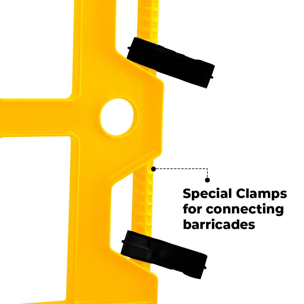 Crowd Control Barrier With Clamps