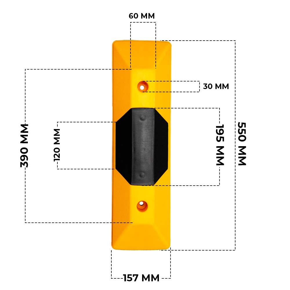 Wheel Stop 10X15X55CM - Yellow & Black - Biri Group