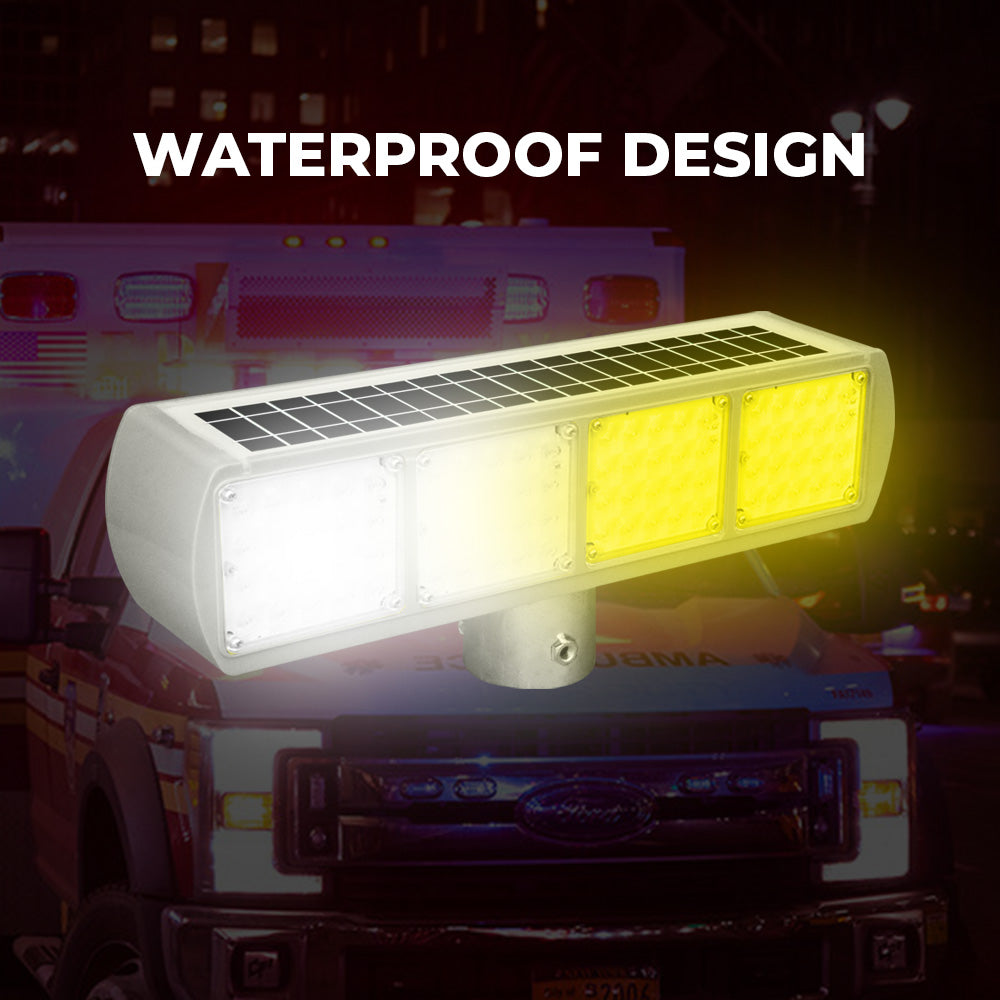 Solar Powered LED Strobe Light Yellow & White