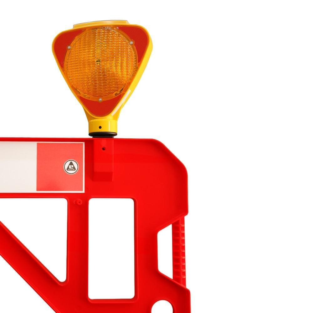 Safety Barrier With Warning Light Attachable