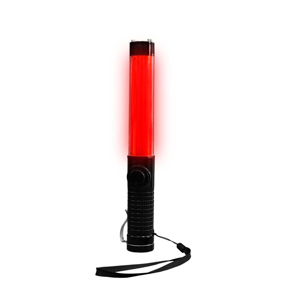 Traffic Safety LED Wand Baton Red | Portable Battery Operated LED Baton - Biri Group