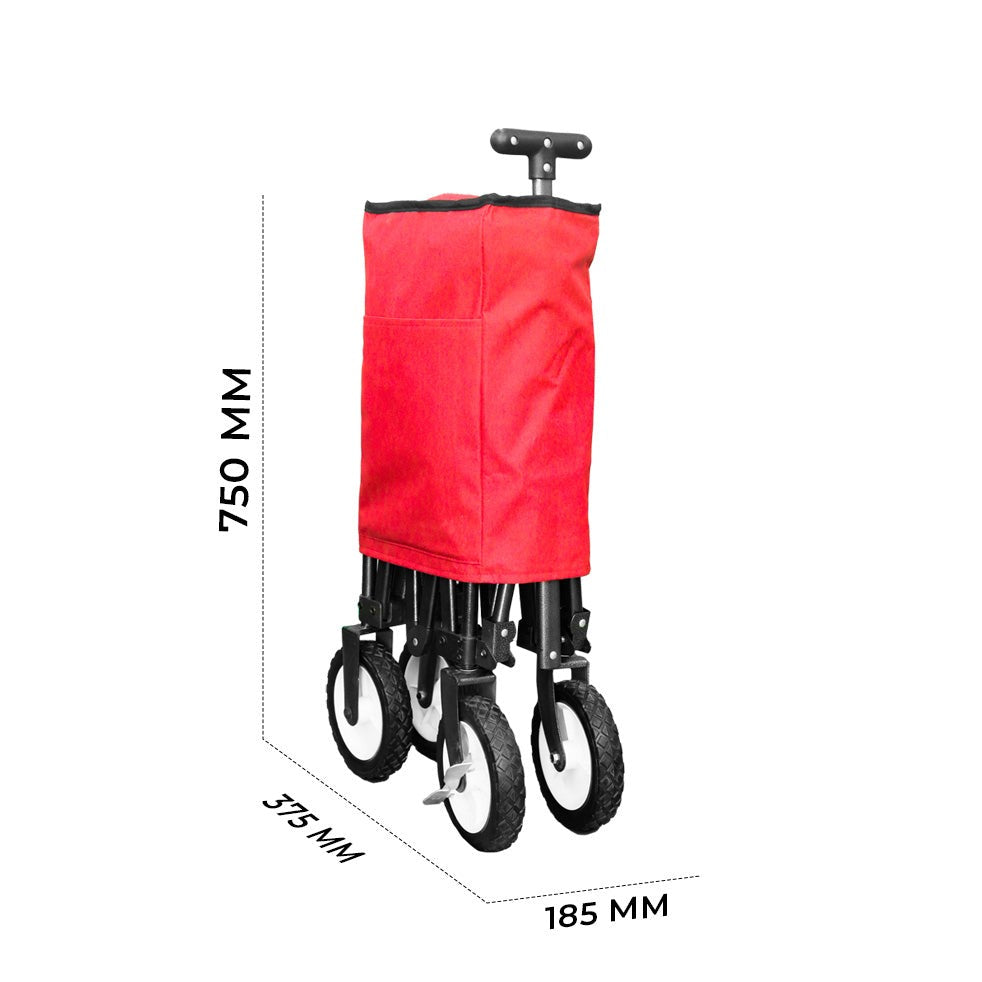 Outdoor Garden Trolley with Cover red measurement