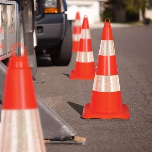 Traffic Cone 750 MM for Safety | Unbreakable Full Soft PVC Reflective Traffic Cone - Biri Group