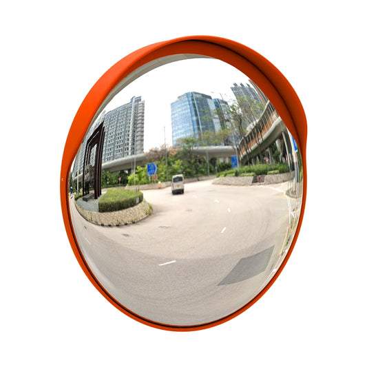100CM Safety Convex Mirror Orange | Wide-Angle Outdoor Blind Spot Mirror