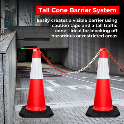 100CM Traffic Safety Cone - Red | Heavy Duty Portable Parking Cone with Reflective Collar