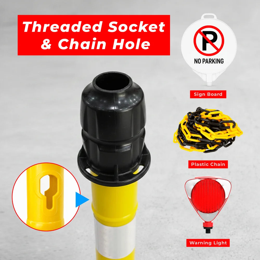 100CM Safety Delineator Post Yellow | Reflective Traffic Barrier Post
