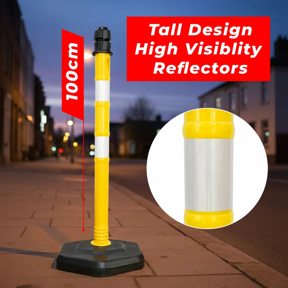 100CM Safety Delineator Post Yellow | Reflective Traffic Barrier Post