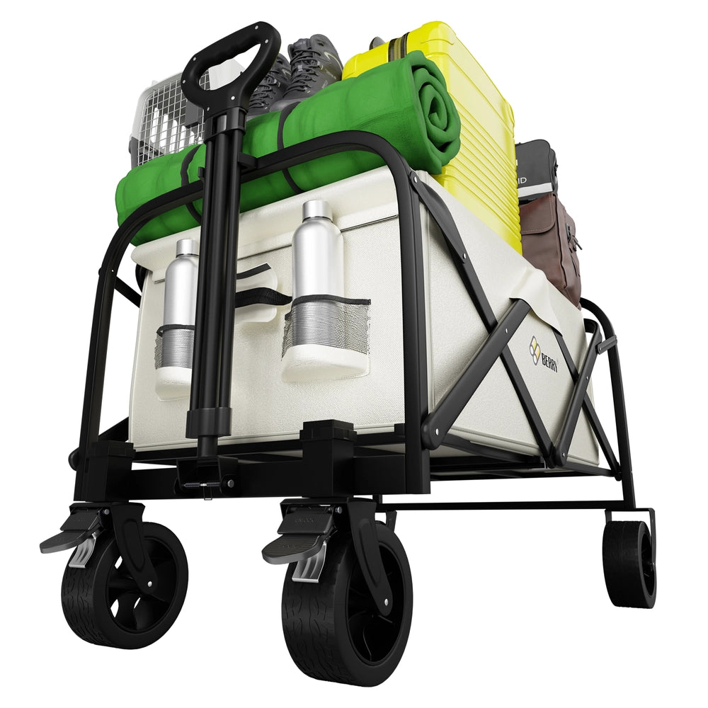 100KG Festival Trolley Beige | Foldable Camping Wagon Cart