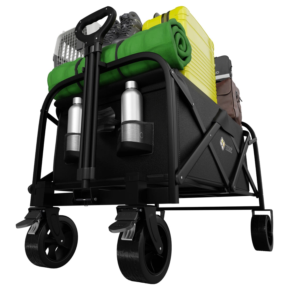 100KG Festival Trolley Black | Foldable Camping Wagon Cart