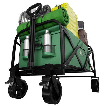 100KG Foldable Trolley Green | Heavy Duty Camping Cart