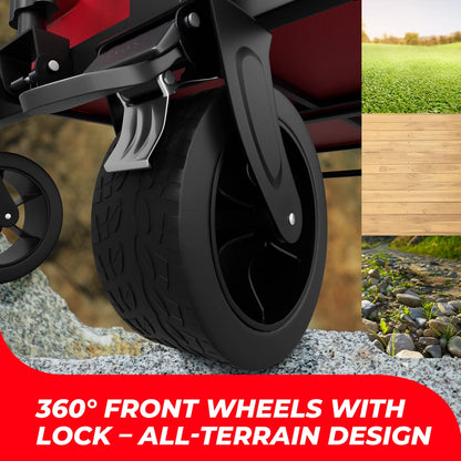 100KG Foldable Shopping Trolley Red | Heavy Duty Camping Cart