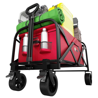 100KG Foldable Shopping Trolley Red | Heavy Duty Camping Cart