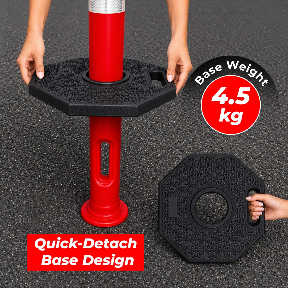 110CM Traffic Delineator Post Orange | Safety Barrier Post with Weighted Base