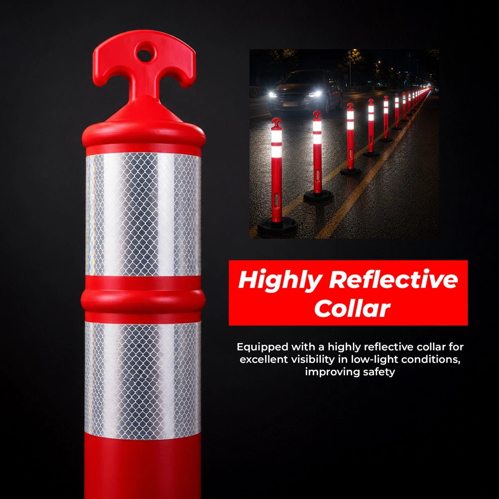 110CM Traffic Delineator Post Orange | Safety Barrier Post with Weighted Base