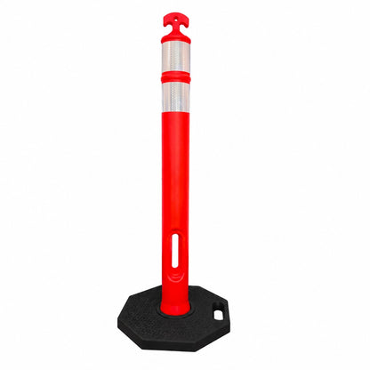 110CM Traffic Delineator Post Orange | Safety Barrier Post with Weighted Base