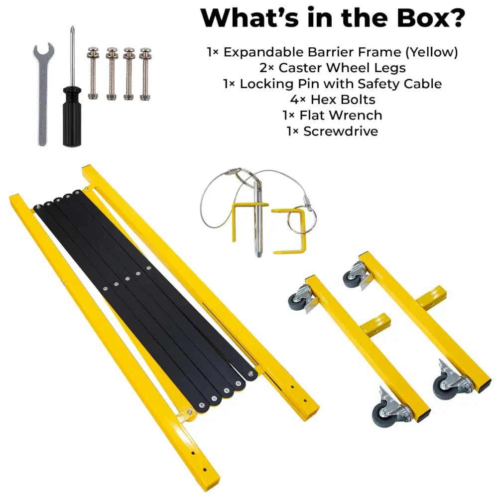 Expandable Metal Safety Barrier 2.5 Meter with Lockable Wheels