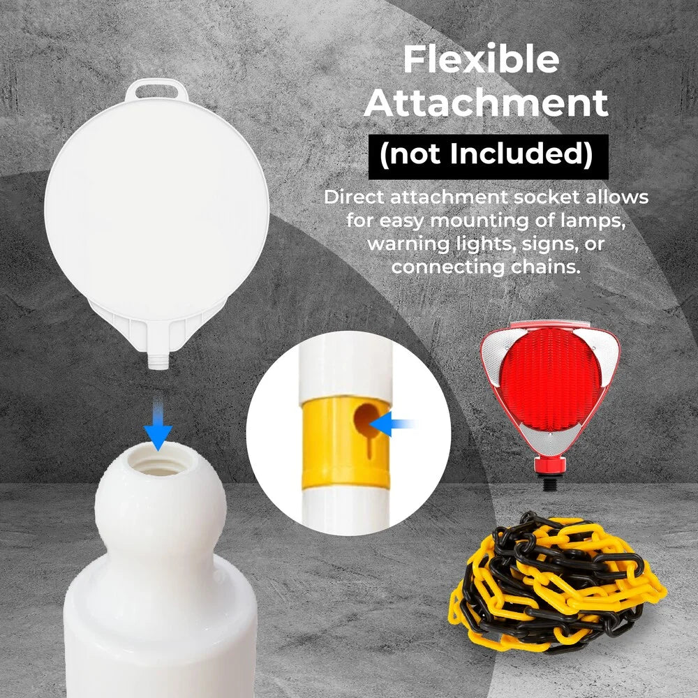 Reflective Delineator Post Yellow | 120CM Safety Traffic Barrier with Sand Weighted Base