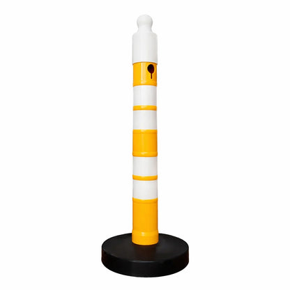 Reflective Delineator Post Yellow | 120CM Safety Traffic Barrier with Sand Weighted Base
