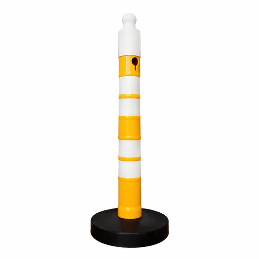 Reflective Delineator Post Yellow | 120CM Safety Traffic Barrier with Sand Weighted Base