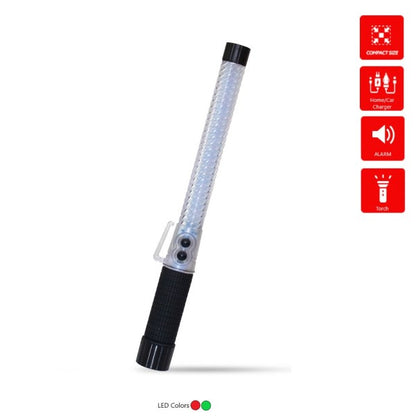Compact Traffic Safety Wand Baton with Green and Red Light | Road Safety Warning Flashing Light with Rechargeable Battery | LED Flashing Stick CH 1077 - Biri Group 