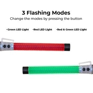 Compact Traffic Safety Wand Baton with Green and Red Light | Road Safety Warning Flashing Light with Rechargeable Battery | LED Flashing Stick CH 1077 - Biri Group 