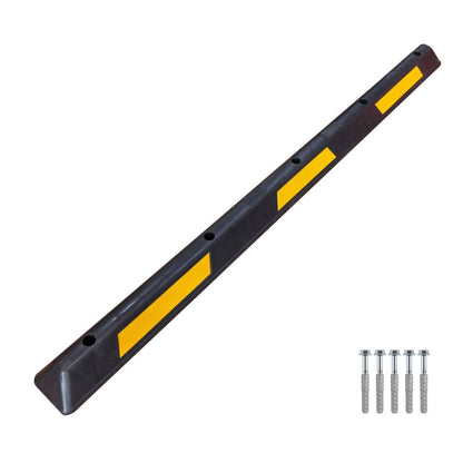 180CM Wheel Stop Black | Reflective Car Parking Stopper with Yellow Reflector