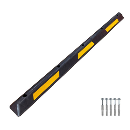 180CM Wheel Stop Black | Reflective Car Parking Stopper with Yellow Reflector