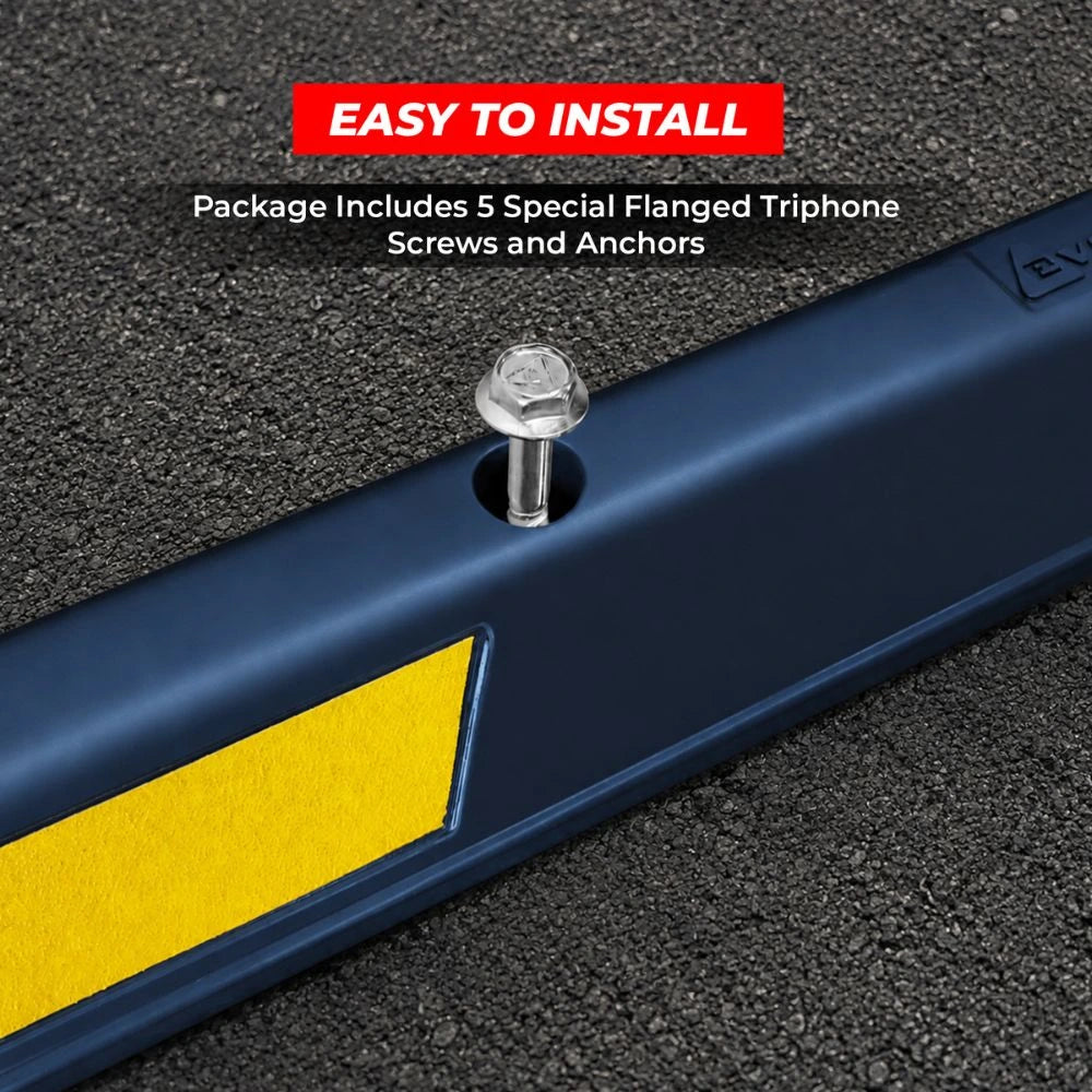 180CM Wheel Stop Black | Reflective Car Parking Stopper with Yellow Reflector